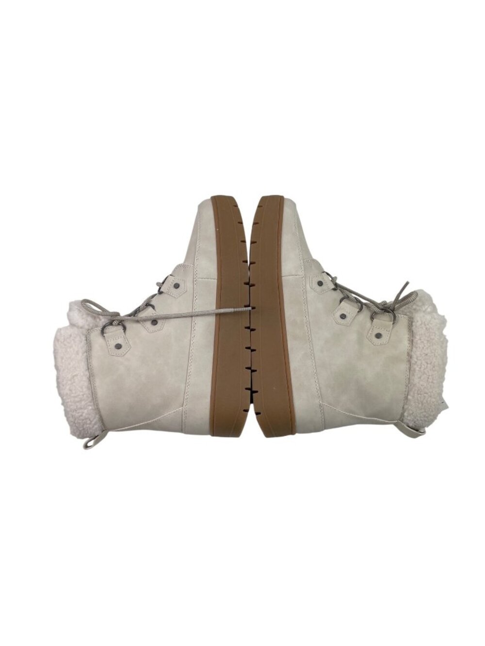 Falls Creek Anita Shearling Lined White Winter Boots Lace-Up Womens Size 9M - Picture 7 of 14